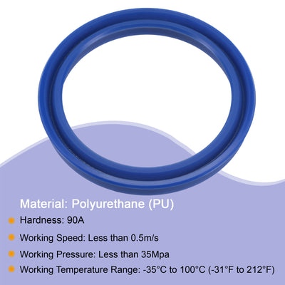 Harfington UHS Radial Shaft Seal 50mm ID x 60mm OD x 7mm Width PU Oil Seal, Blue Pack of 5