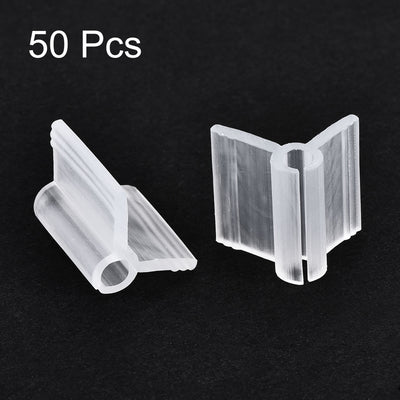 Harfington Uxcell PE Grafting Clips 3mm for Garden Trellis Greenhouse Clear 50pcs