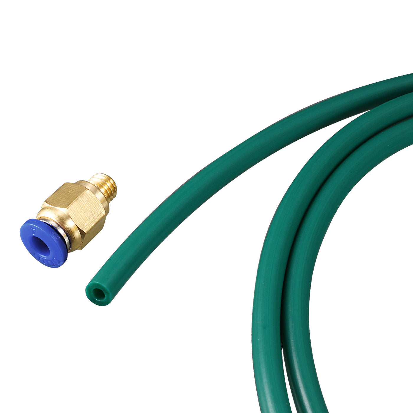 Harfington PTFE Air Tubing Hose Kit 4mm OD 2mm ID 1M Length Green with M6 Quick Fitting