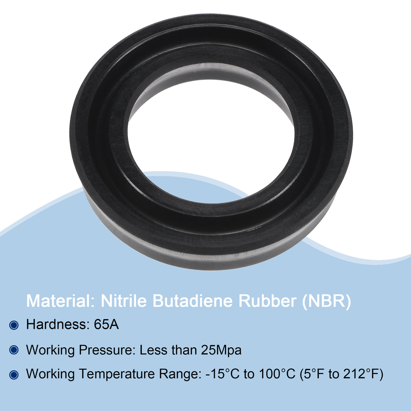 Harfington USH Radial Shaft Seal 16mm ID x 24mm OD x 5mm Width NBR Oil Seal Black