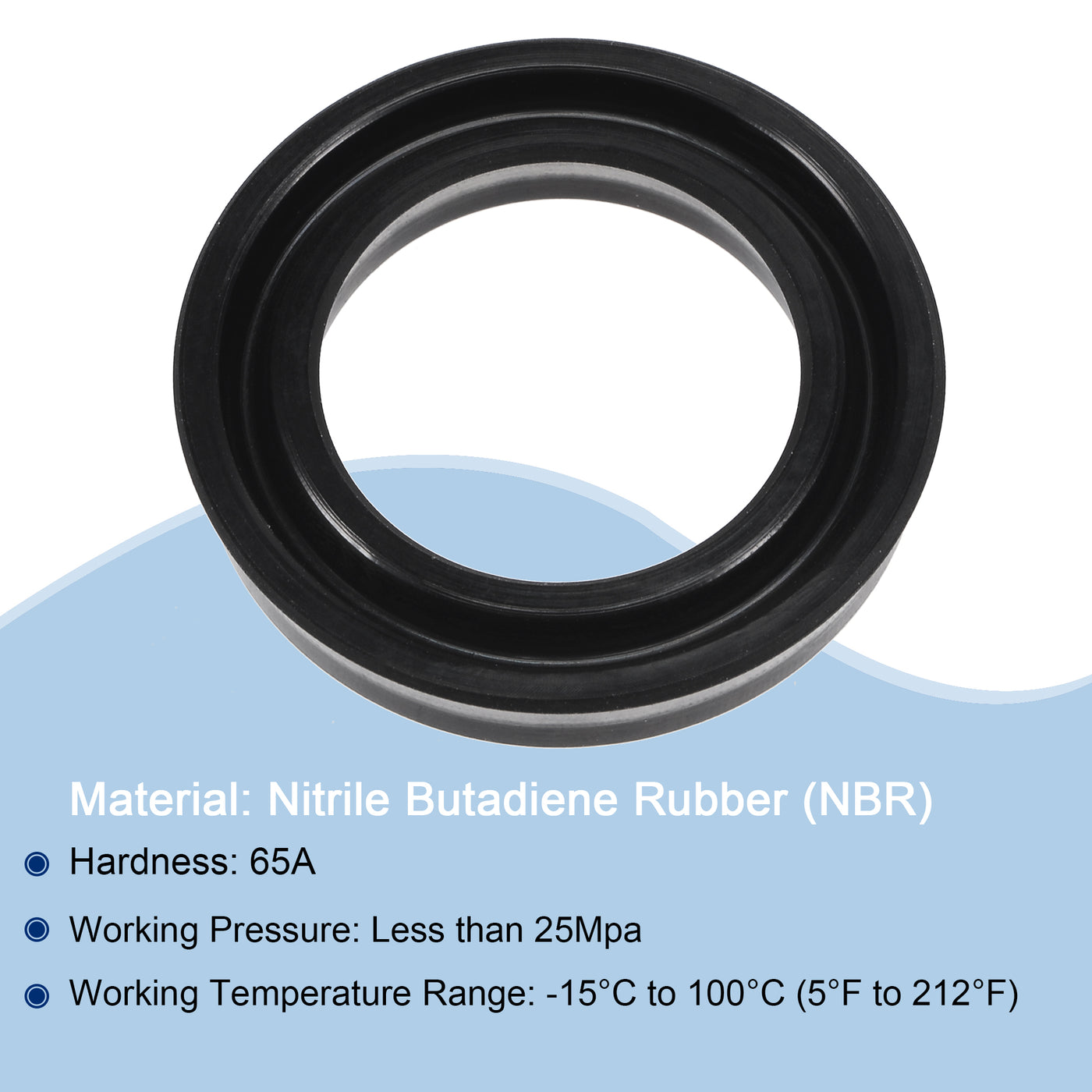 Harfington USH Radial Shaft Seal 18mm ID x 26mm OD x 5mm Width NBR Oil Seal, Black