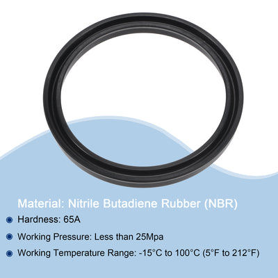 Harfington USH Radial Shaft Seal 60mm ID x 70mm OD x 6mm Width NBR Oil Seal, Black