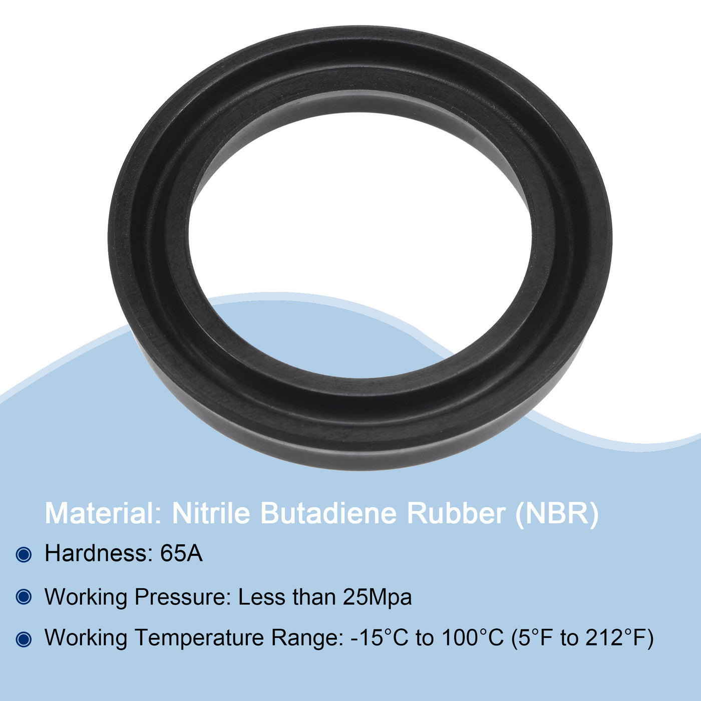 Harfington USH Radial Shaft Seal 30mm ID x 40mm OD x 6mm Width NBR Oil Seal, Black