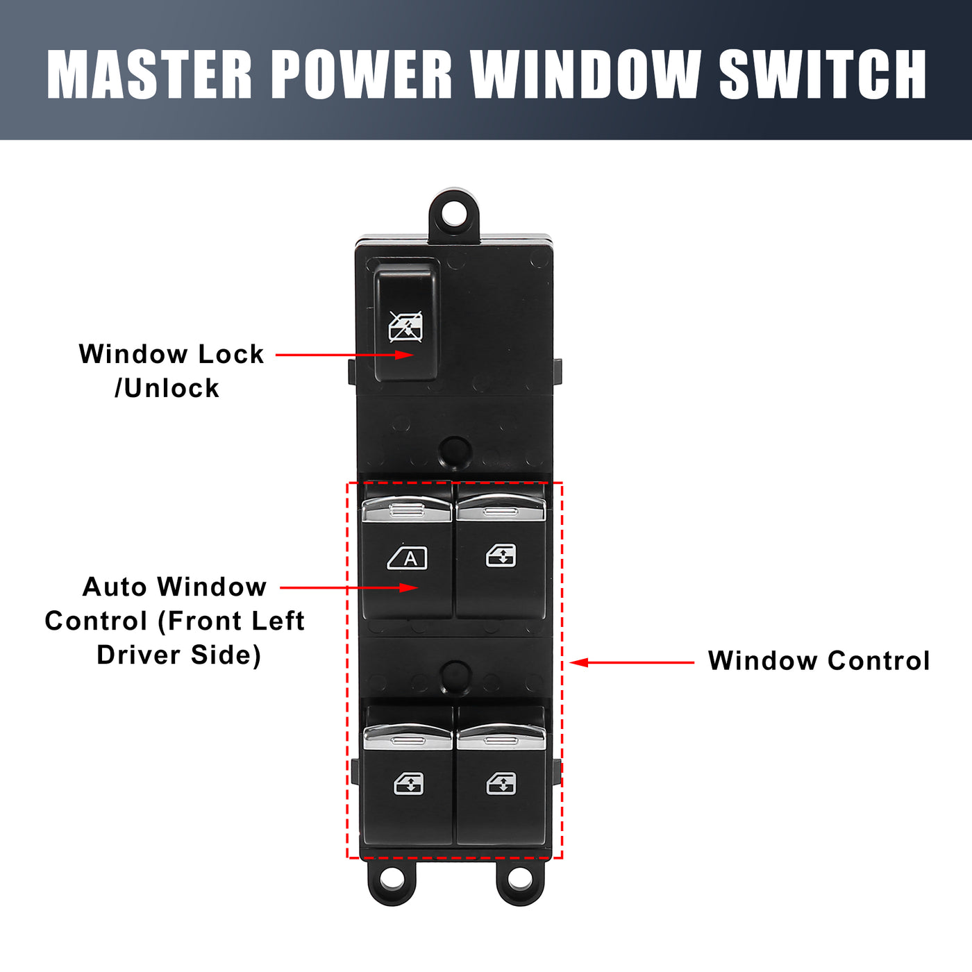 X AUTOHAUX Power Window Switch for Nissan Qashqai 2007-2013 Master Driver Side 25401-4X00D