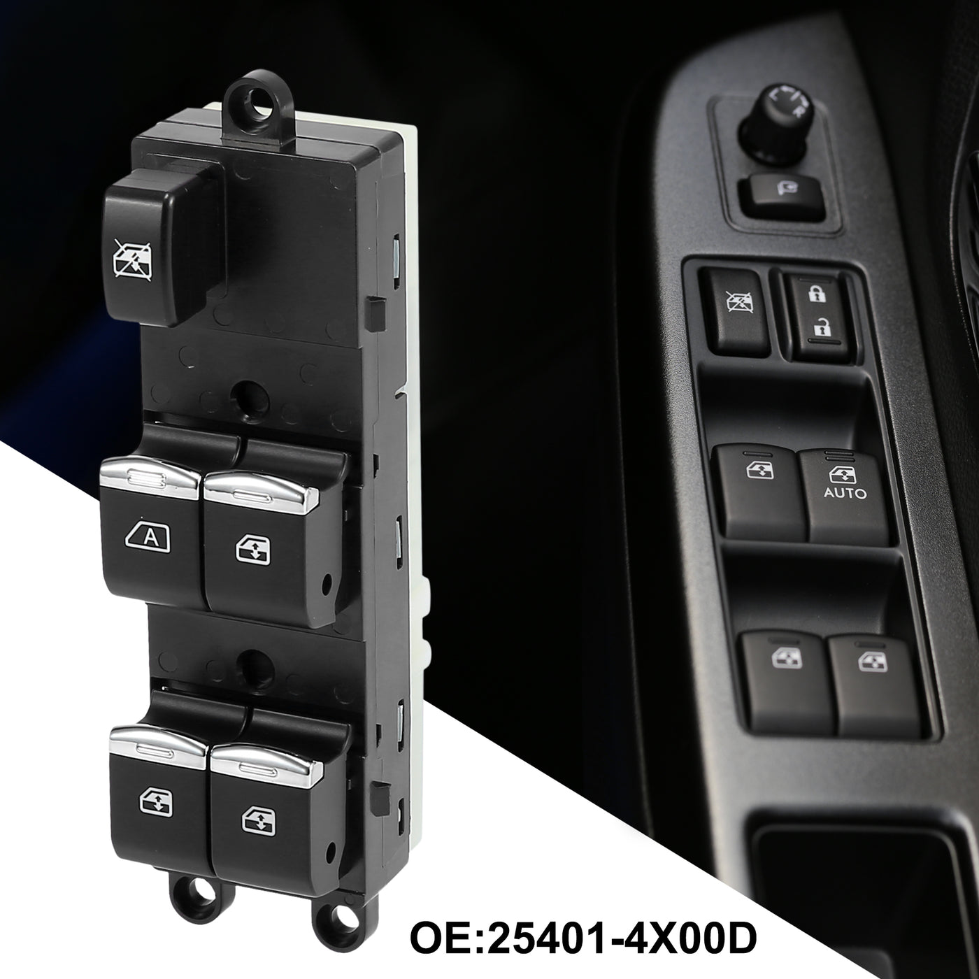 X AUTOHAUX Power Window Switch for Nissan Qashqai 2007-2013 Master Driver Side 25401-4X00D