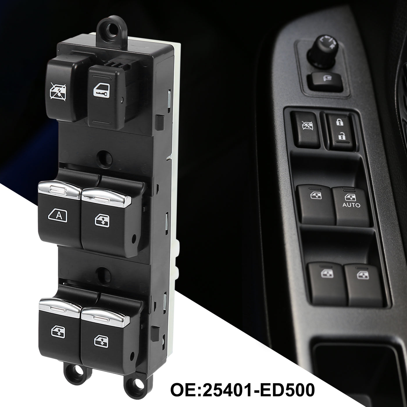 X AUTOHAUX Power Window Switch for Nissan Versa 2007-2008 Master Driver Side 25401-ED500