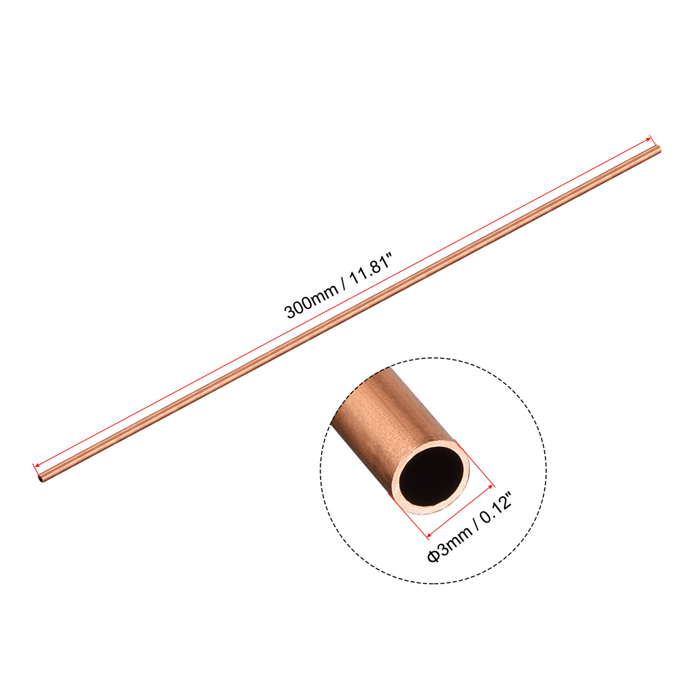 uxcell Uxcell Copper Tubing Seamless Straight Pipes Tubes
