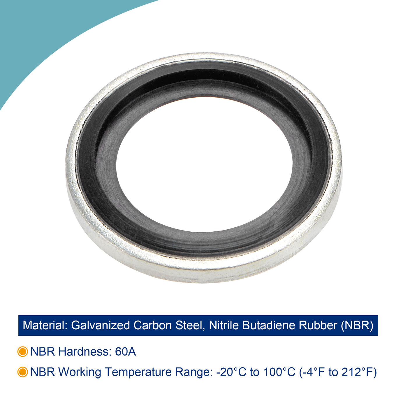 Harfington Bonded Sealing Washers Carbon Steel Nitrile Rubber Gasket