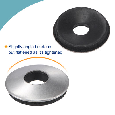 Harfington Bonded Sealing Washers Stainless Steel EPDM Rubber Backed Screw Gasket