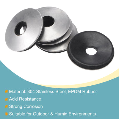 Harfington Bonded Sealing Washers Stainless Steel EPDM Rubber Backed Screw Gaskets