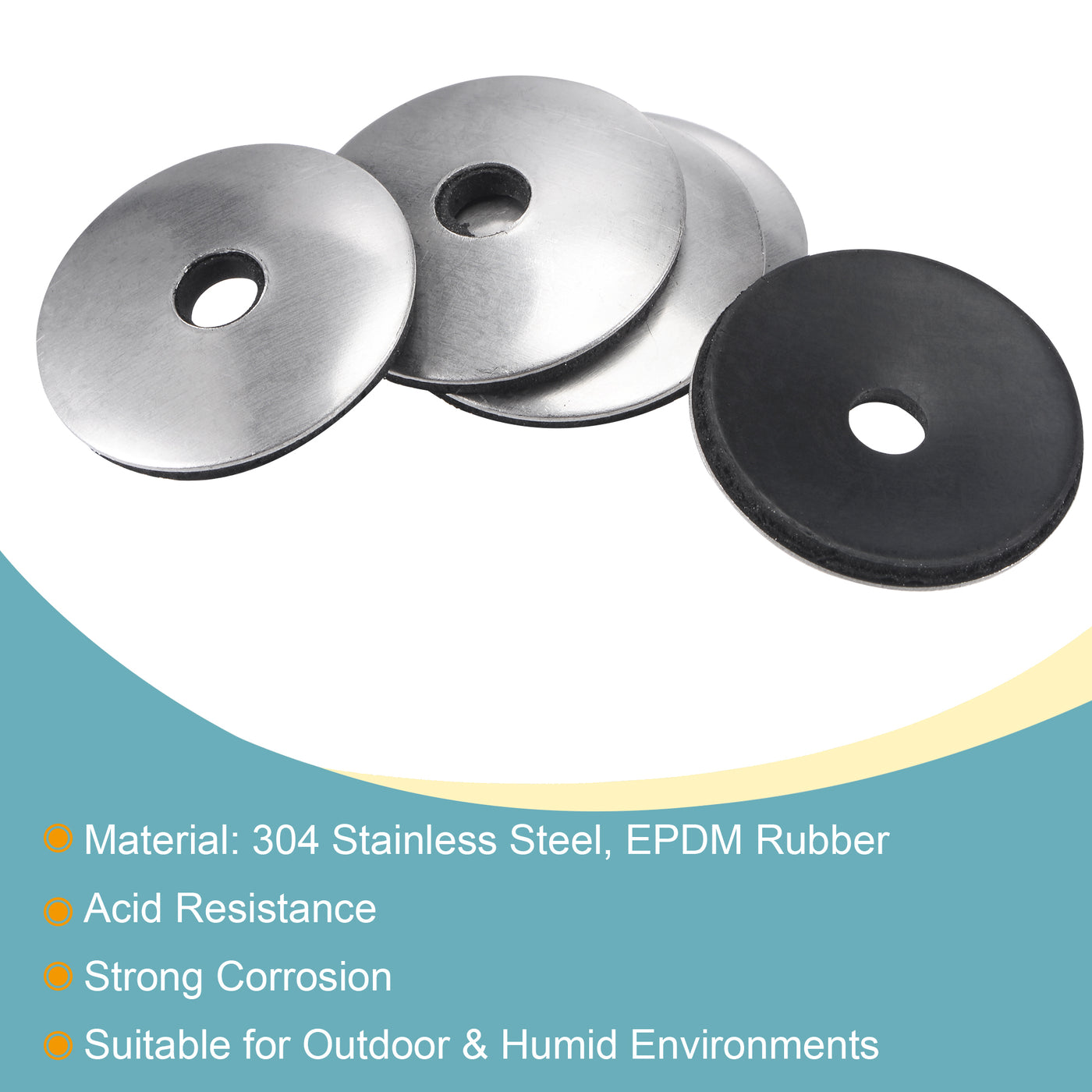 Harfington Bonded Sealing Washers Stainless Steel EPDM Rubber Backed Screw Gaskets