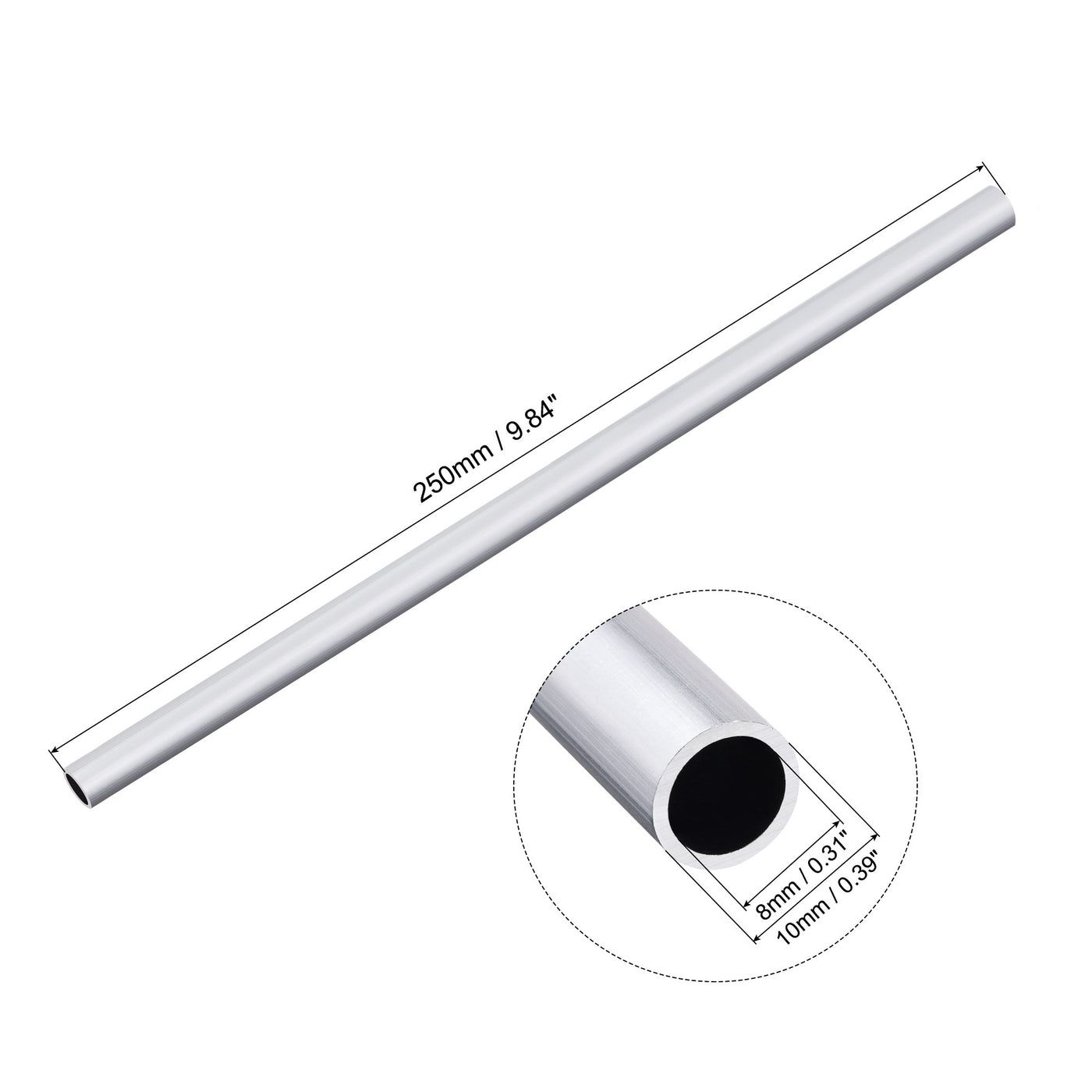 uxcell Uxcell 6063 Aluminum Seamless Straight Tubing Tube