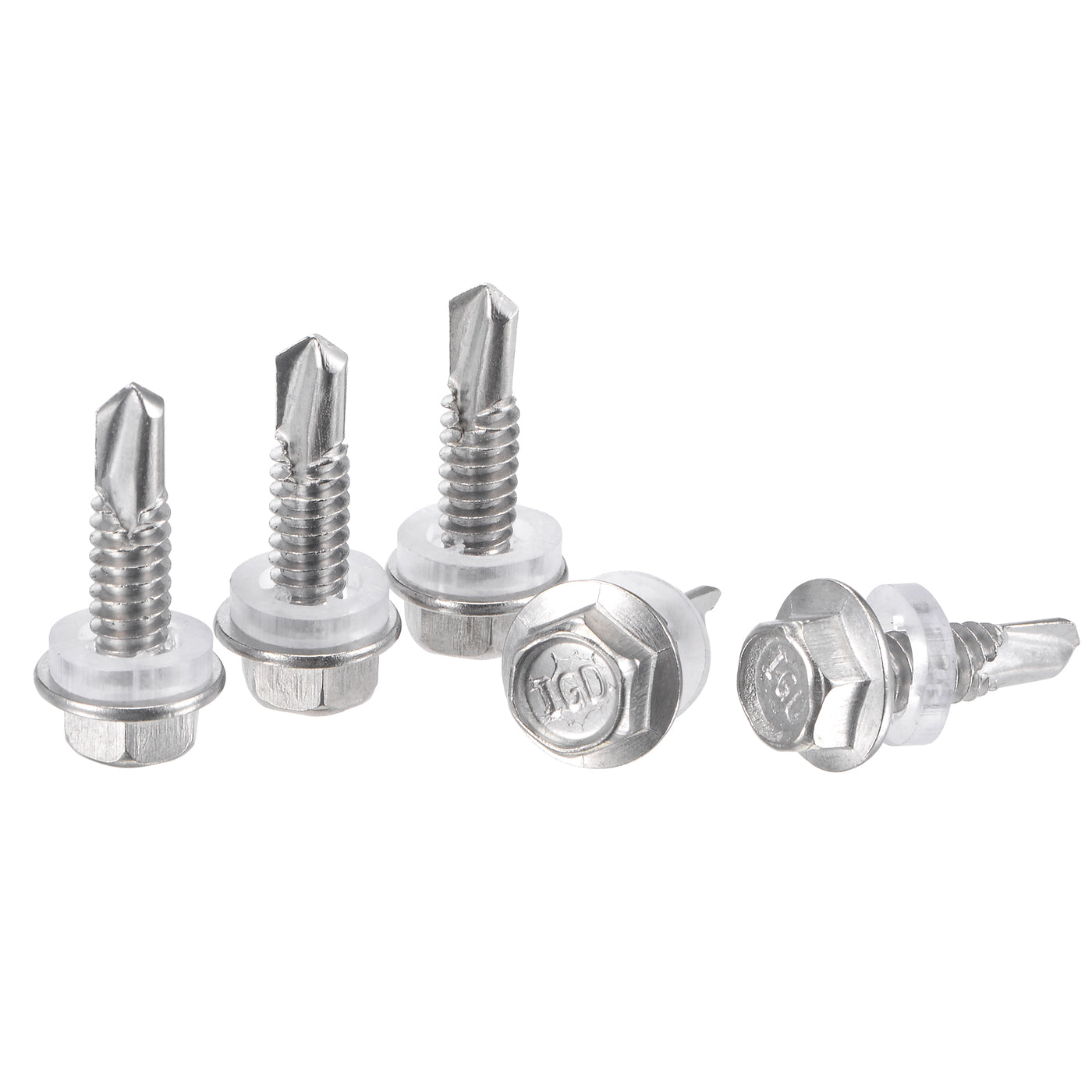 uxcell Uxcell #12 x 3/4" 410 Stainless Steel Hex Washer Head Self Drilling Screws 100pcs
