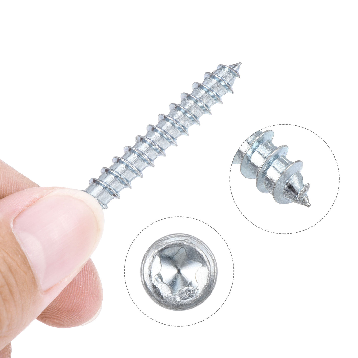 Uxcell Uxcell M6x25mm Hanger Bolts Double Head Dowel Screw for Wood Furniture 20pcs