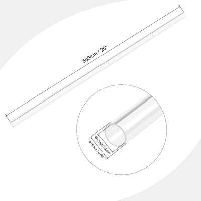 Harfington Acrylic Pipe Clear 12mmx15mm 500mm for Water Pipe, Lighting