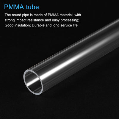 Harfington Acrylic Pipe Clear 15mmx18mm 500mm for Water Pipe, Lighting