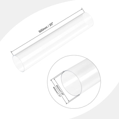 Harfington Acrylic Pipe Clear 42mmx45mm 500mm for Water Pipe, Lighting