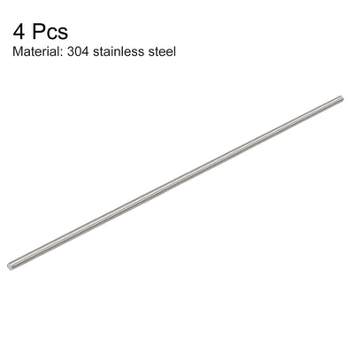 Harfington Uxcell 4pcs M4 x 200mm Fully Threaded Rod 304 Stainless Steel Right Hand Threads