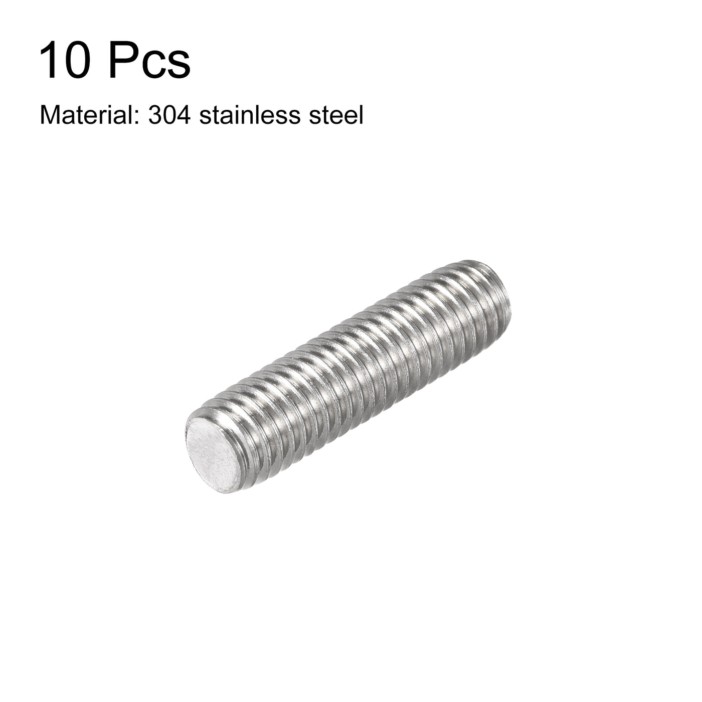 uxcell Uxcell 10pcs M8 x 30mm Fully Threaded Rod 304 Stainless Steel Right Hand Threads
