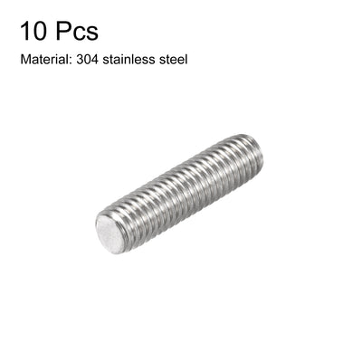Harfington Uxcell 10pcs M8 x 30mm Fully Threaded Rod 304 Stainless Steel Right Hand Threads