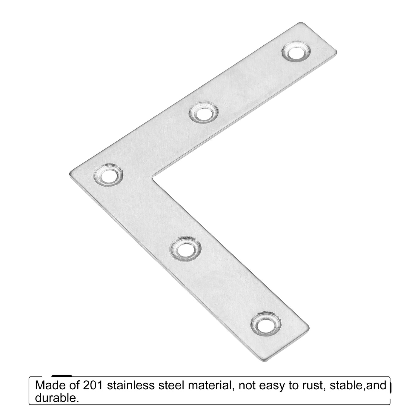 uxcell Uxcell L Shape Brace 80x80x1.3mm Stainless Steel Mending Repairing Flat Brackets for Joint Fastener with Screws 8Pcs