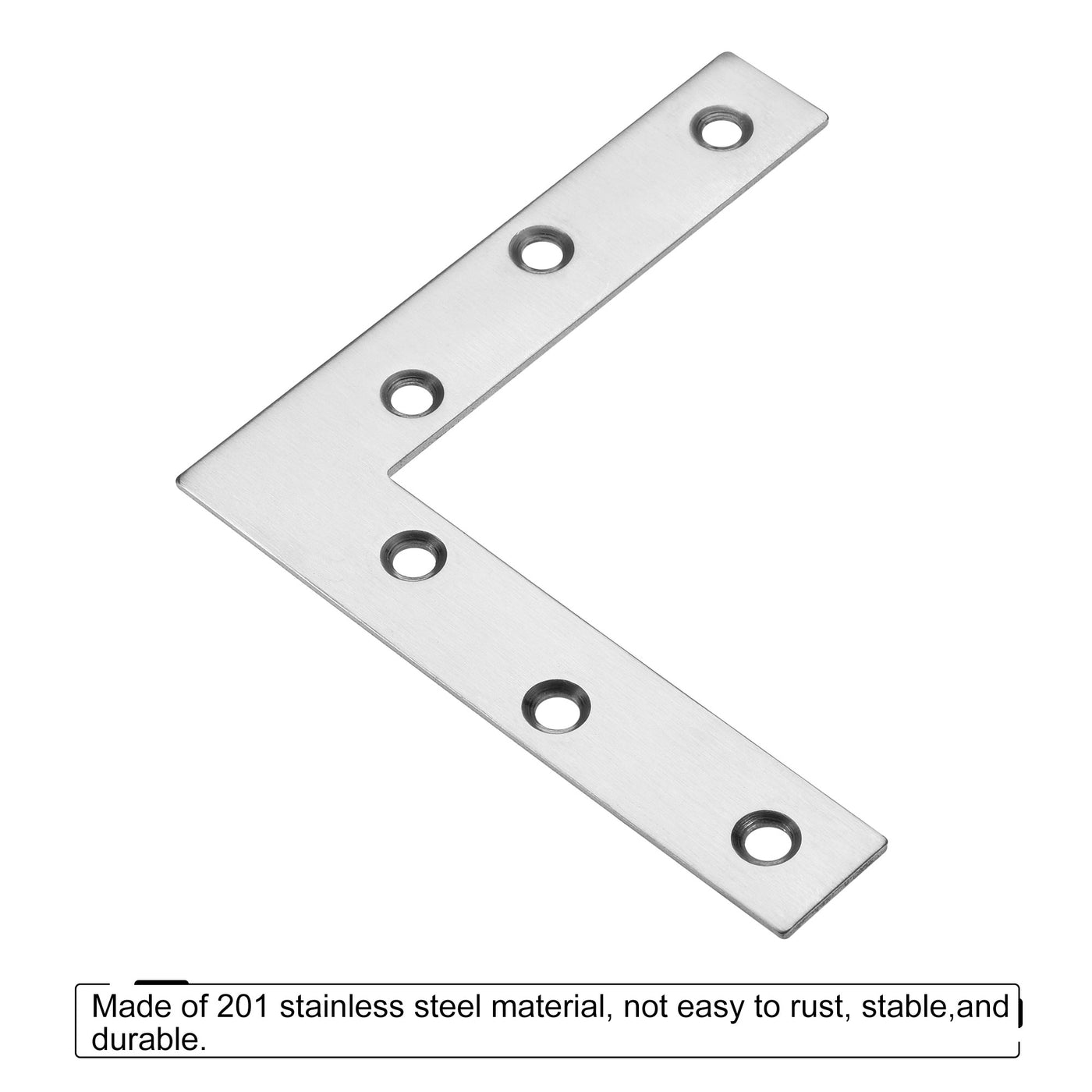 uxcell Uxcell L Shape Brace 120x120x2mm Stainless Steel Mending Repairing Flat Brackets for Joint Fastener with Screws