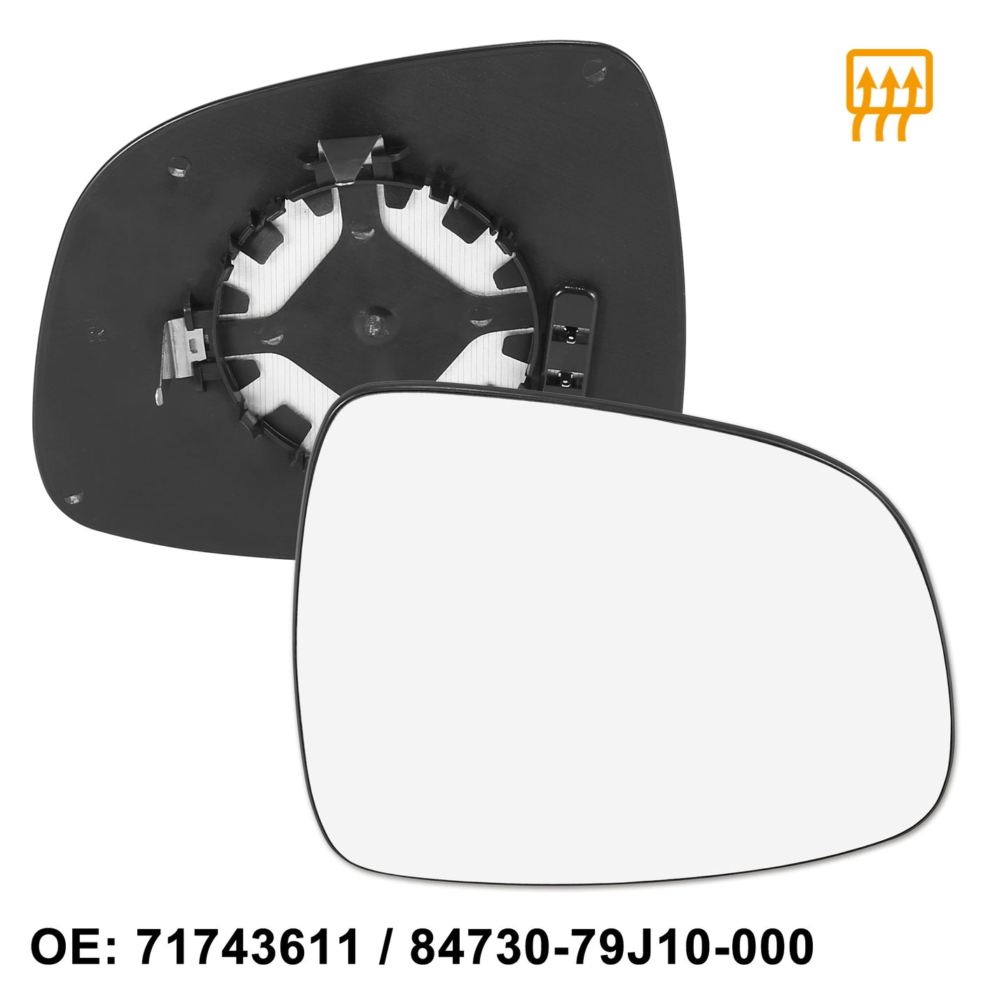 X AUTOHAUX Car Rearview Right Side Heated Mirror Glass with Backing Plate 71743611 for Suzuki SX4 2006-2017