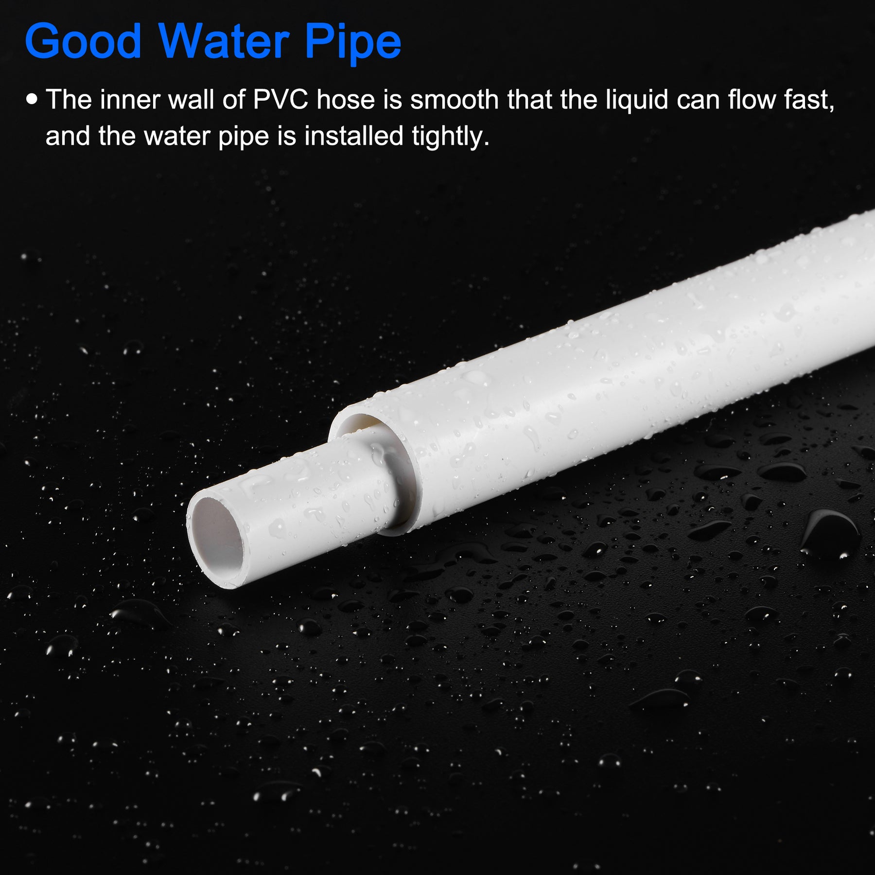 PVC Pipe Round Rigid Plastic Tube 12mm ID 14mm OD 500mm White for Water