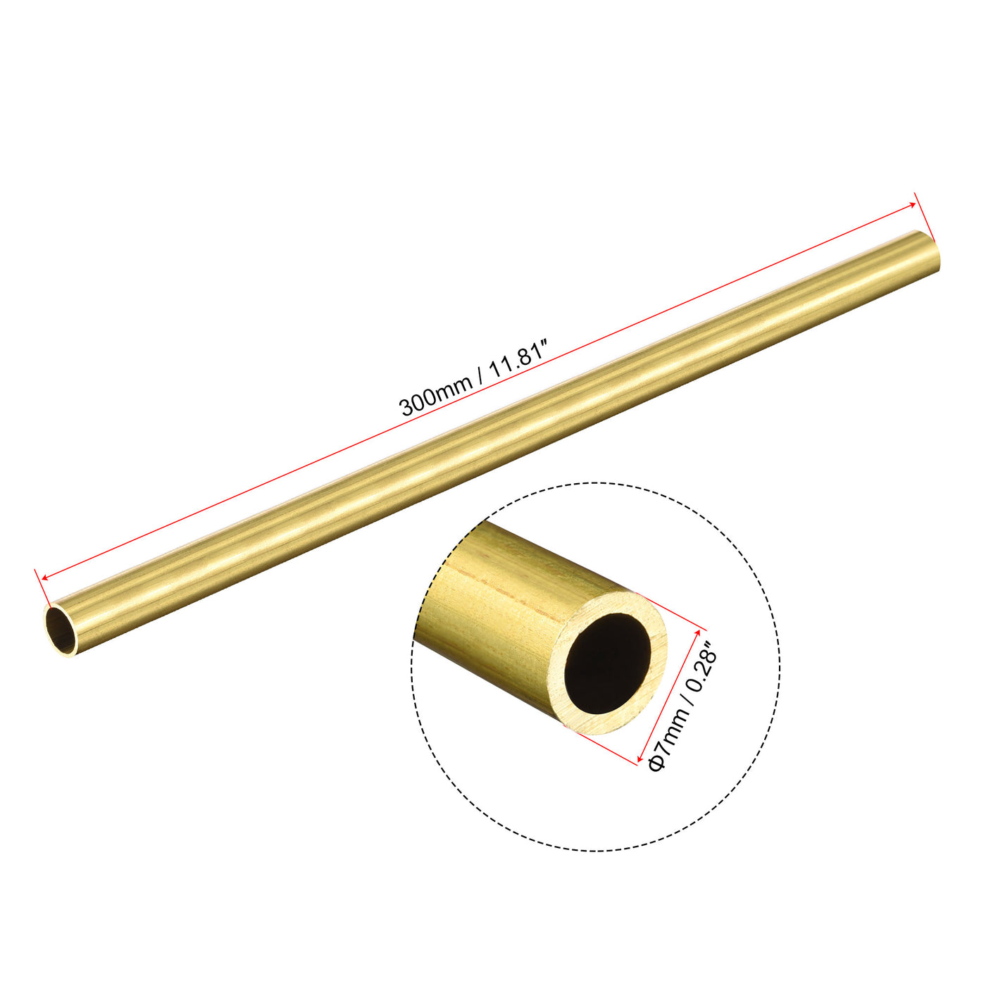 uxcell Uxcell Brass Tubing Seamless Passivation Finish Straight Pipe Tubes