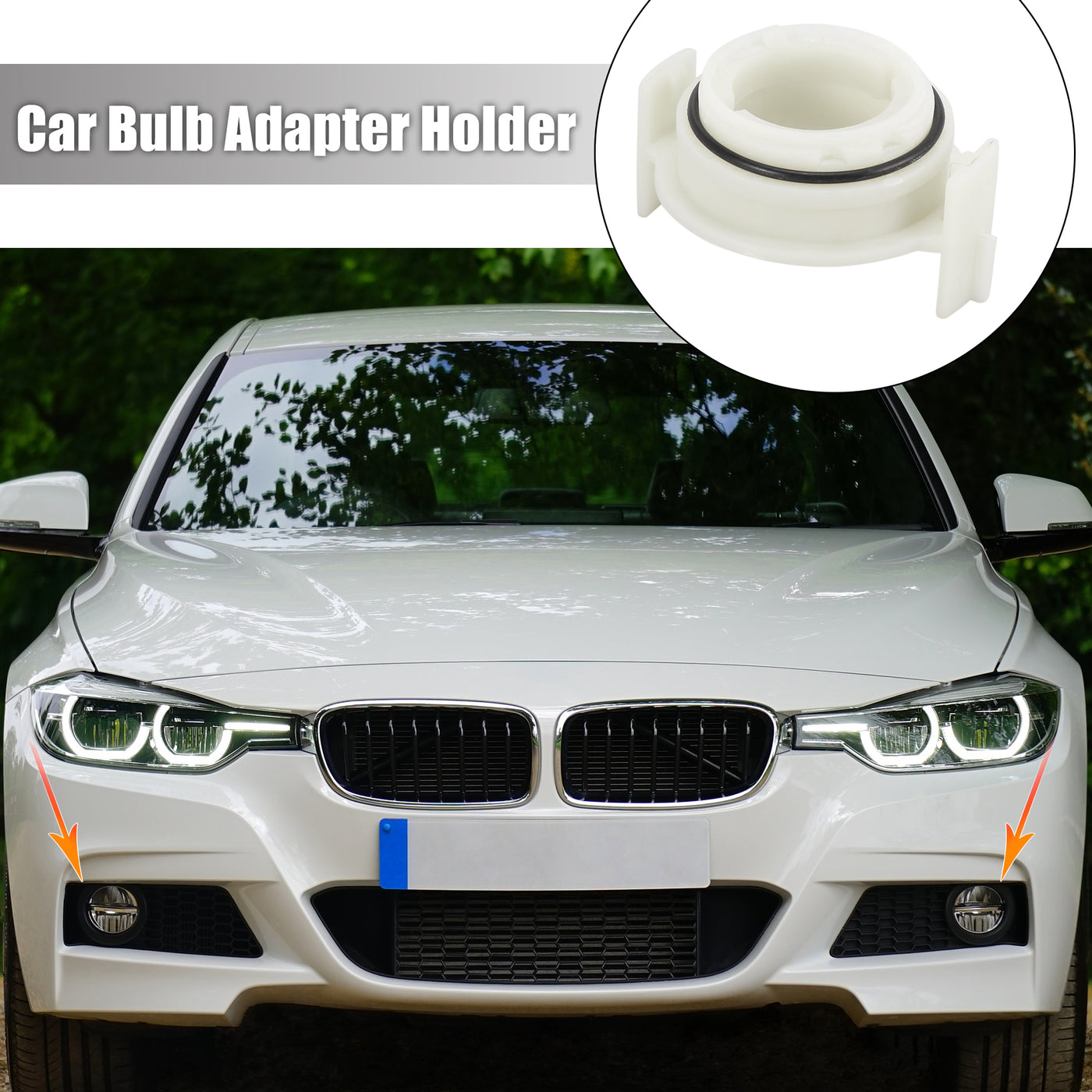 X AUTOHAUX 2pcs D2 Car LED Headlight Bulb Retainer Adapter Base Holder Socket for BMW 3 Series E46