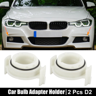 Harfington 2pcs D2 Car LED Headlight Bulb Retainer Adapter Base Holder Socket for BMW 3 Series E46