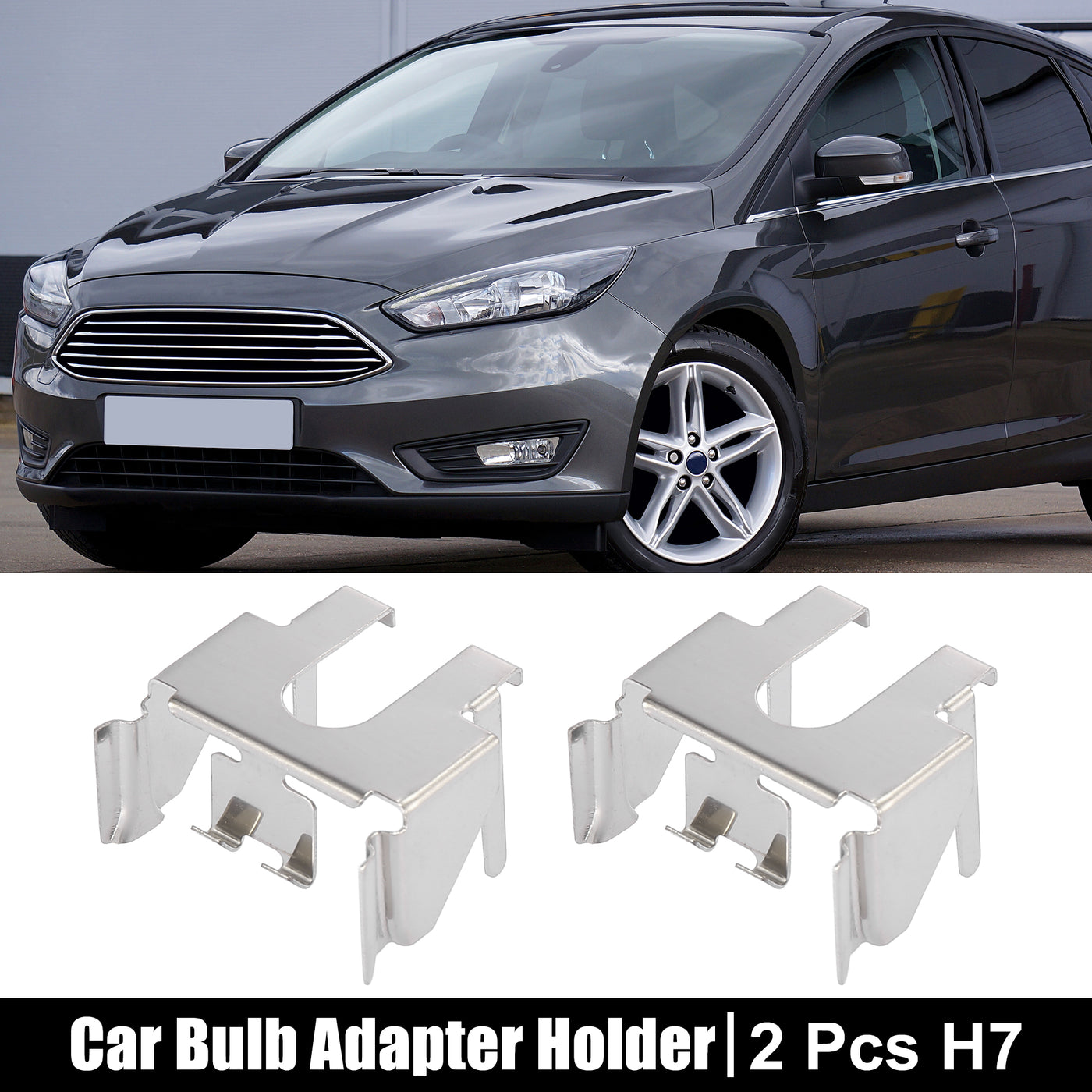X AUTOHAUX 2pcs H7 Car LED Headlight Bulb Retainer Adapter Base Holder Socket for Ford Focus