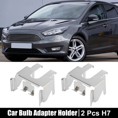Harfington 2pcs H7 Car LED Headlight Bulb Retainer Adapter Base Holder Socket for Ford Focus