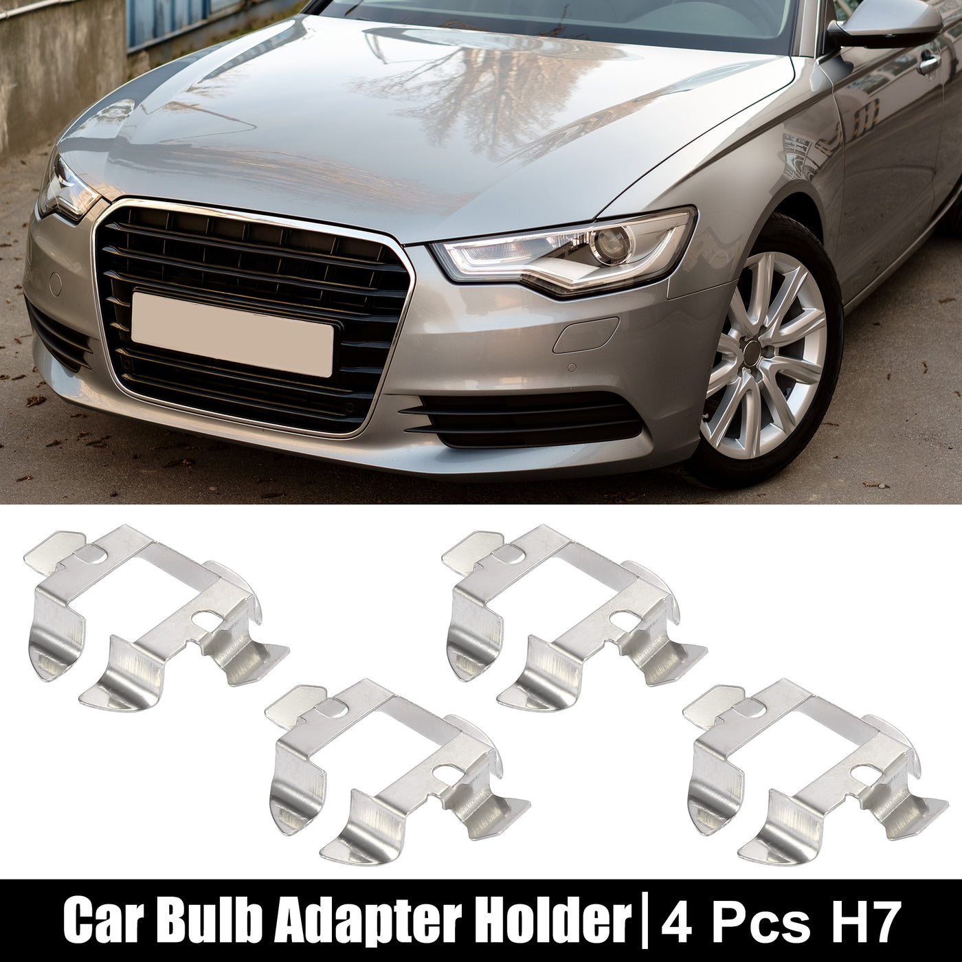 X AUTOHAUX 4pcs H7 Automotive LED Headlight Bulb Retainer Adapter Base Holder Socket for Audi