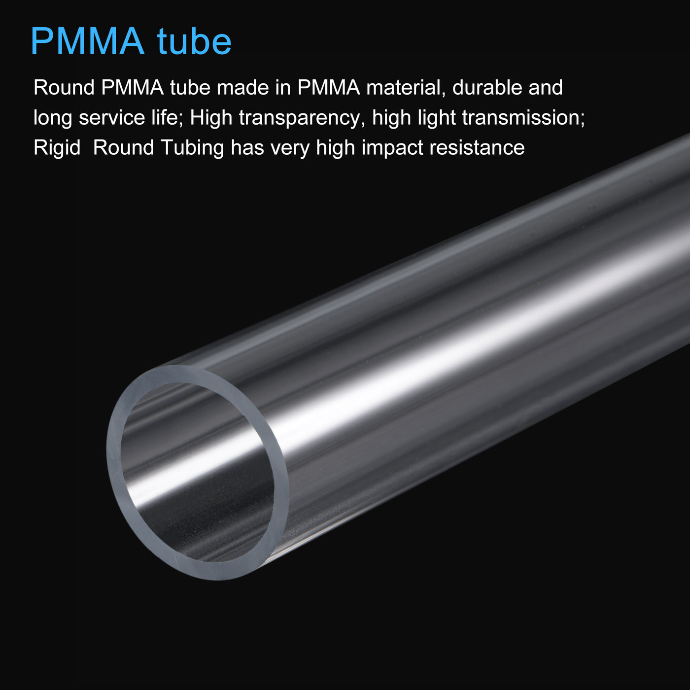 Harfington Acrylic Pipe Rigid Round Tube High Impact for Lighting, Models, Plumbing, Crafts