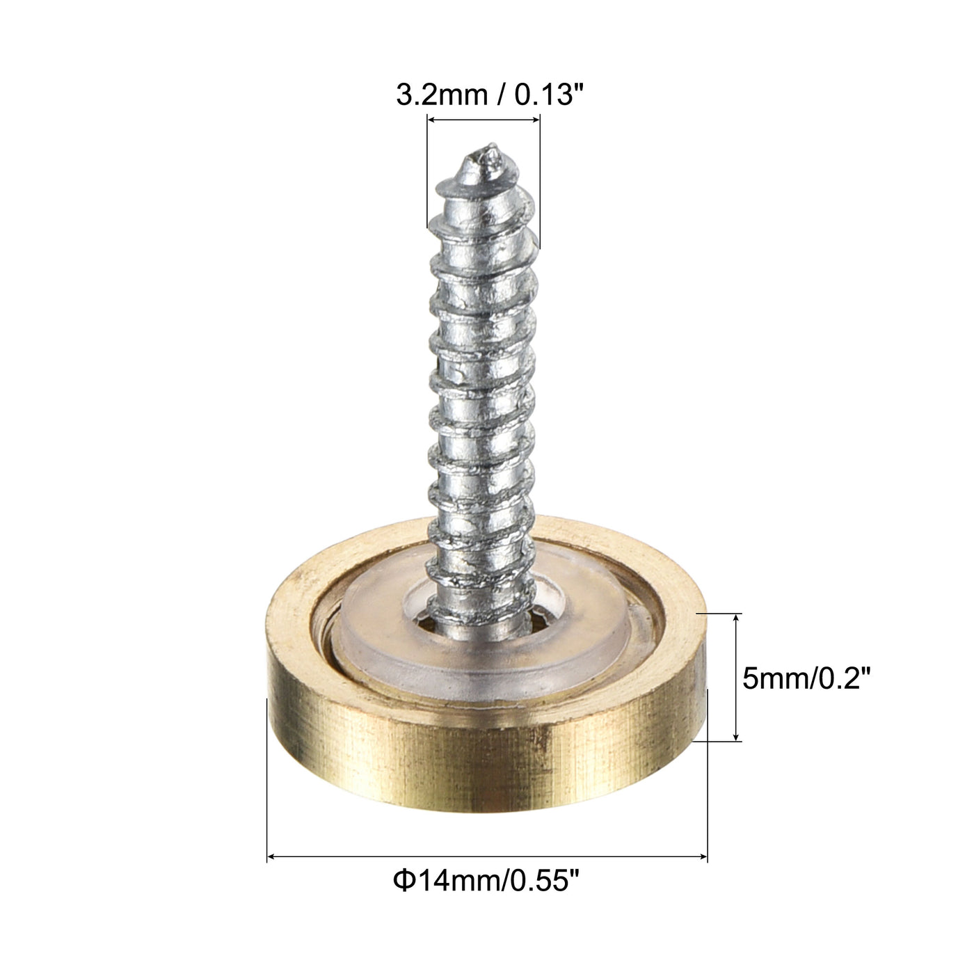 uxcell Uxcell Mirror Screws, 10mm/0.39", 12pcs Cover Nails Gold Tone 304 Stainless Steel