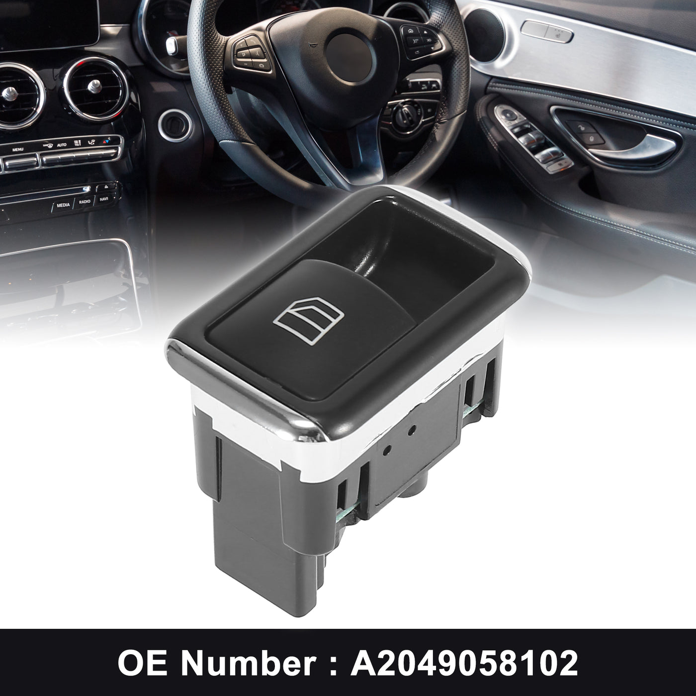 X AUTOHAUX Car Master Power Window Lifter Switch Lift Button A2049058102 for Mercedes-Benz C250 C350 SLK350
