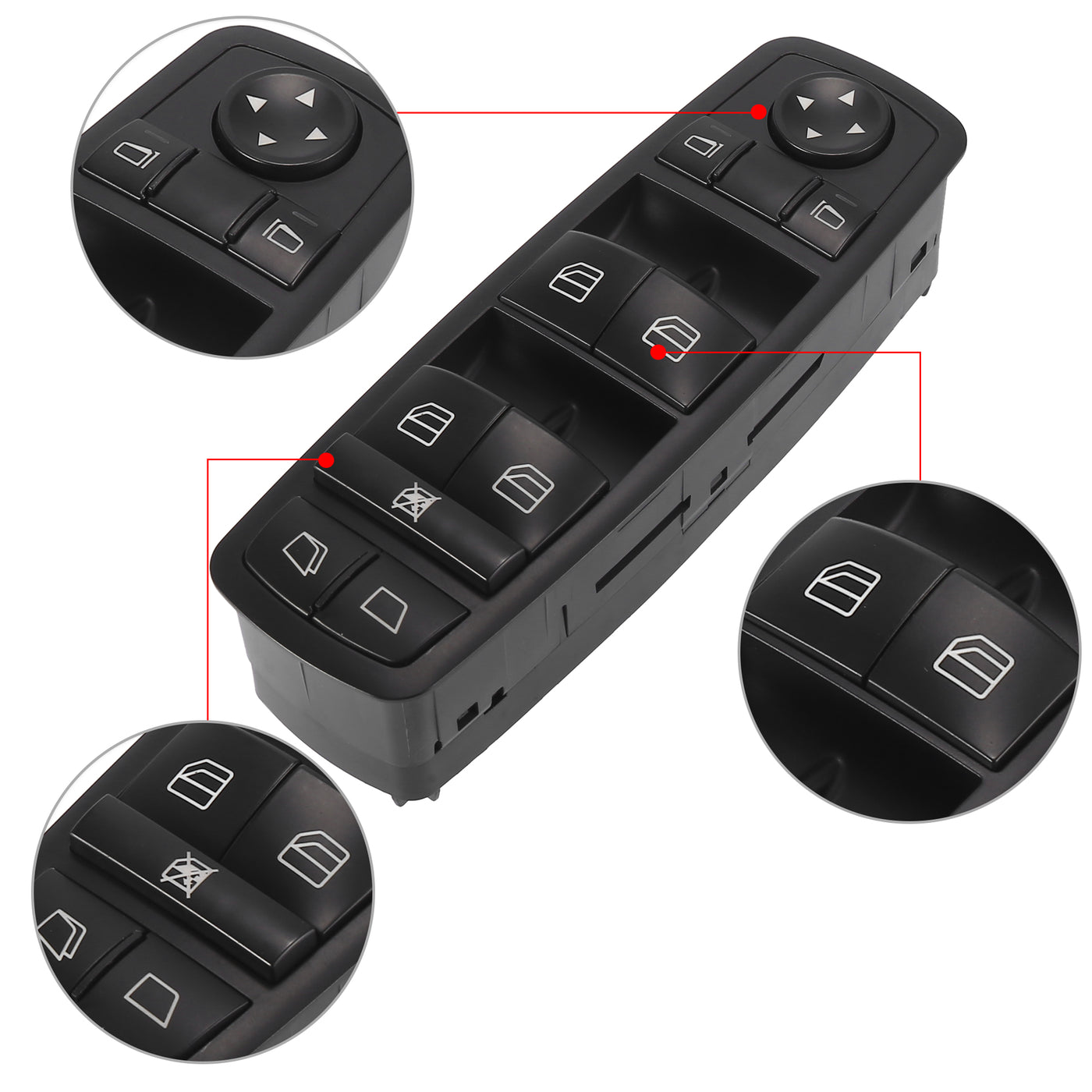 X AUTOHAUX Power Window Master Switch Driver Side 2518300190 for Mercedes-Benz R350 2006 2007 2008 2009 2010 for Mercedes-Benz R500 2006 2007