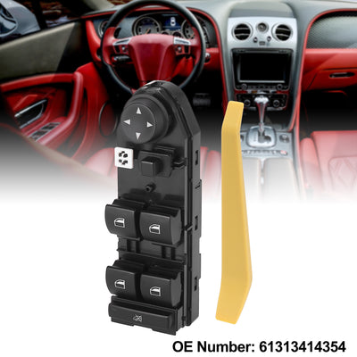 Harfington Front Left Power Window Control Switch Driver Side for BMW X3 2.5L 3.0L 2005 2006 2007 2008 2009 2010 61313414354 w/ Removal Bar