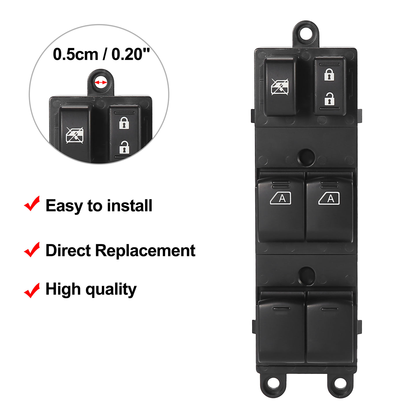X AUTOHAUX Front Power Window Master Switch Driver Side 25401-ZL10A for Nissan Pathfinder 2007 2008 2009 2010 2011 2012 w/ Removal Bar