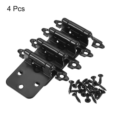Harfington Uxcell 1/2 Inch Overlay Cabinet Hinges Self Closing 2.76 Inch for Cupboard Closet Door with Screws Black 4Pcs