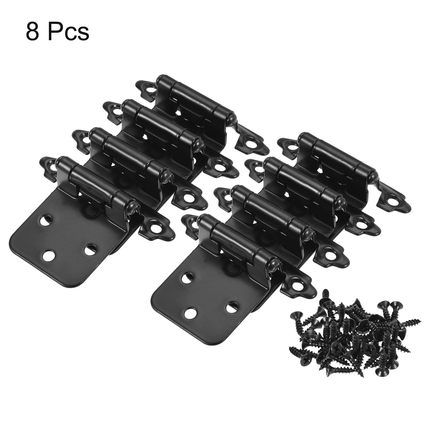 uxcell Uxcell 1/2 Inch Overlay Cabinet Hinges Self Closing 2.76 Inch for Cupboard Closet Door with Screws Black 8Pcs