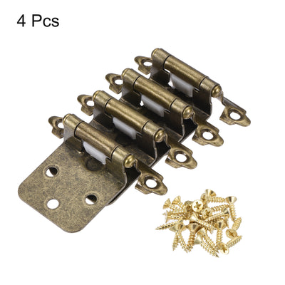 Harfington Uxcell 1/2 Inch Overlay Cabinet Hinges Self Closing 2.76 Inch for Cupboard Closet Door with Screws Bronze Tone 4Pcs