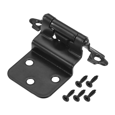 Harfington Uxcell 3/8 Inch Inset Cabinet Hinges Self Closing 2.76 Inch for Cupboard Closet Door with Screws Black 4Pcs