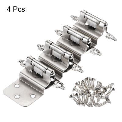 Harfington Uxcell 3/8 Inch Inset Cabinet Hinges Self Closing 2.76 Inch for Cupboard Closet Door with Screws Silver Tone 4Pcs