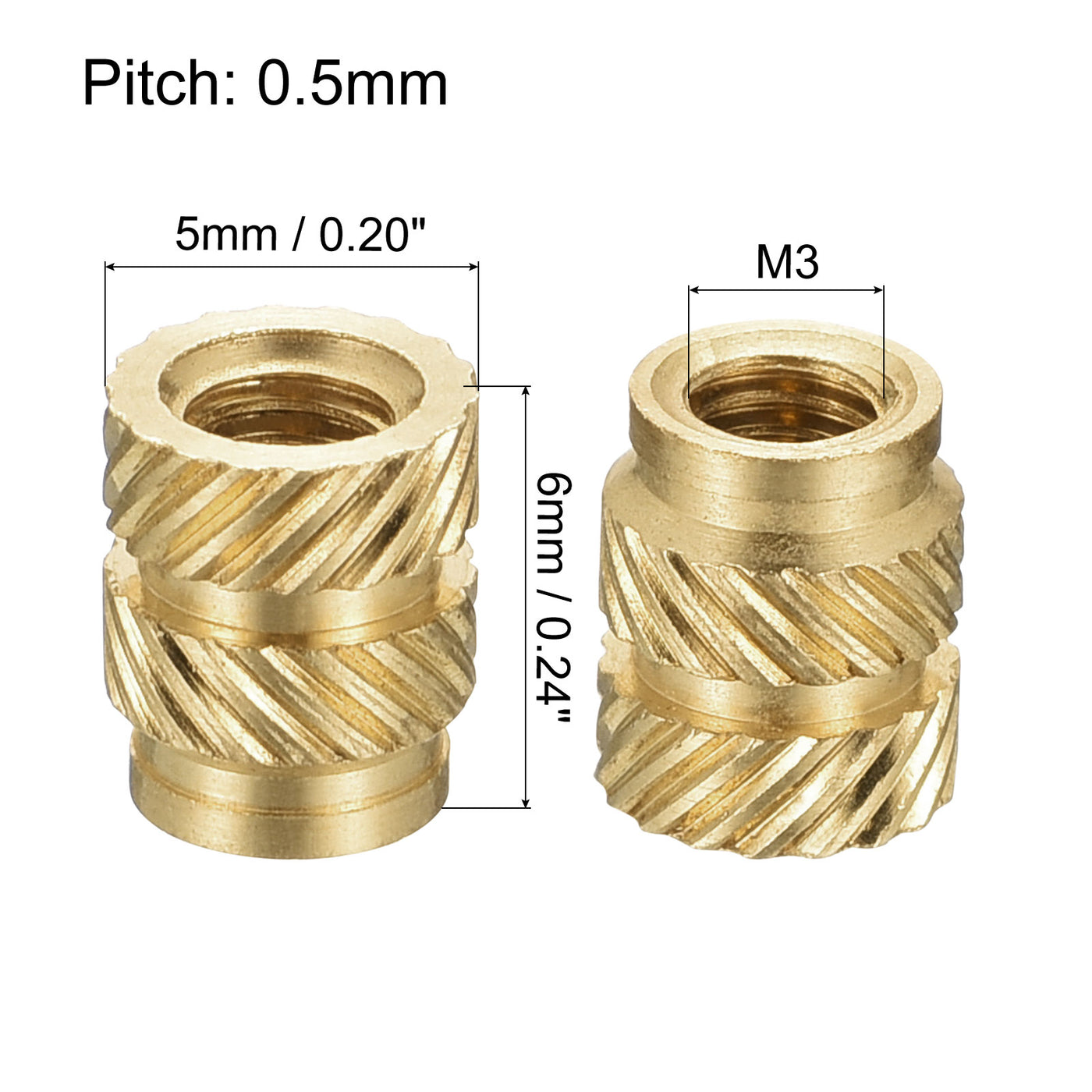 uxcell Uxcell Female Brass Knurled Threaded Insert Embedment Nuts for 3D Printers
