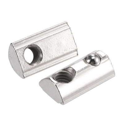 Harfington Uxcell T Slot Nuts Roll in Spring T-nut with Ball Carbon Steel for 3030 Series Aluminum Extrusion Profile Rail