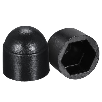 Harfington Uxcell 50pcs Plastic Dome Bolt Nut Protection Cap M6 / 10mm Hex Screw Cover Black