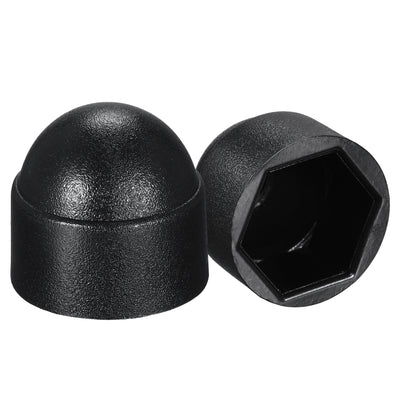 Harfington Uxcell Plastic Dome Bolt Head Protection Cap Covers, M8 Screw Cover Black 100pcs