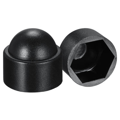 Harfington Uxcell 50pcs Plastic Dome Bolt Nut Protection Cap M12 / 19mm Hex Screw Cover Black